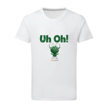 Load image into Gallery viewer, Uh Oh Milo! Gobbling Goblins White T-Shirt -green