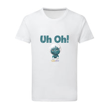 Load image into Gallery viewer, Uh Oh Milo! Gobbling Goblins White T-Shirt -blue