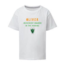 Load image into Gallery viewer, Uh Oh Milo! Mischief Maker In the making Personalised T-Shirt