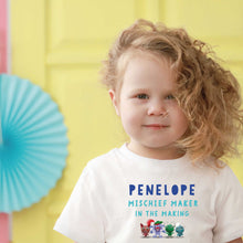 Load image into Gallery viewer, Uh Oh Milo! Mischief Maker In the making Personalised T-Shirt