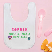 Load image into Gallery viewer, Uh Oh Milo! Mischief Maker since - Personalised Bib