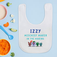 Load image into Gallery viewer, Uh Oh Milo! Mischief Maker in the making - Personalised Bib