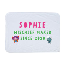 Load image into Gallery viewer, Uh Oh Milo! Mischief Maker since - Personalised Baby Blanket