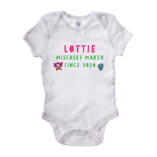 Load image into Gallery viewer, Uh Oh Milo! Mischief Maker since - Personalised Baby Grow