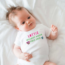 Load image into Gallery viewer, Uh Oh Milo! Mischief Maker since - Personalised Baby Grow