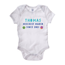Load image into Gallery viewer, Uh Oh Milo! Mischief Maker since - Personalised Baby Grow
