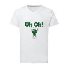 Load image into Gallery viewer, Uh Oh Milo! Gobbling Goblins White T-Shirt -green
