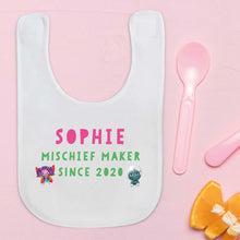 Load image into Gallery viewer, Uh Oh Milo! Mischief Maker since - Personalised Bib

