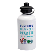 Load image into Gallery viewer, Uh Oh Milo! Mischief Maker in the making Personalised Water bottle
